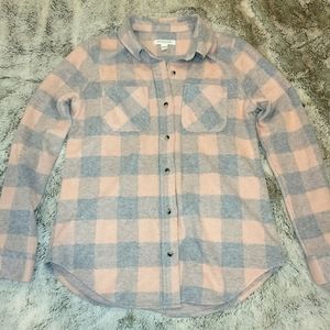 Beachlunchlounge pink/gray plaid shacket XS